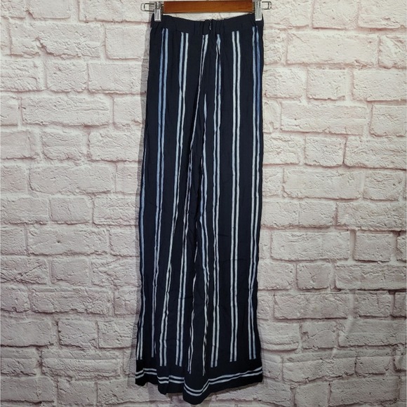 Lulu's Blue Striped High Rise Wide Leg Loose Fitting Pants - Picture 7 of 12